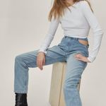 Nasty Gal Pocket Cut Out High-Waisted Mom Jeans  Photo 0