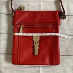 Charming Charlie  Red Faux Cobbled Leather Crossbody Bag with Adjustable Strap Photo 3