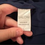 RTR Saloni Jacqui B Long Sleeve Multicolor Feather Print Side Slit Maxi Dress 2 Blue Photo 7