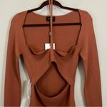 Bardot NWT  Copper Maxwell Long Sleeve Cut‎ Out Knit Top Size L Photo 3