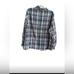 Faded Glory  3X Purple and Black Striped Long Sleeve Shirt Photo 7