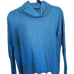 Lilla P Heathered Teal Turtleneck Long Sleeve Knit Top XS Teal Blue Quiet Luxury Photo 0