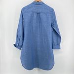 J.Crew  Classic Fit Beach Shirt Blue Linen Cotton Tunic Dress Long Sleeve Medium Photo 5