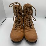 Tan lace up ankle boots with a boho vibe. Size 9.5 Photo 1