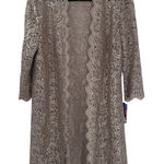 R & M Richards Vintage Cardigan Womens 10 Gold Lace Sequin Festive NEW Photo 0