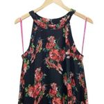 Betsey Johnson Black Floral Georgette High Neck Sleeveless Swing Dress Size 6 Photo 3