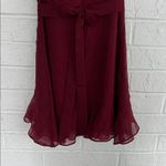 Sweet Pea Wine Ruffle Mini Dress Size 6 Photo 5
