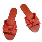 Rothy's The Knot Sandal Coral Cantaloupe Fringe Vegan Knit Slide Sandals Orange Size 8 Photo 1