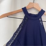 Lulus  Lace Edge Cutout Waist Mini Dress Sleeveless High Neck Zip Up USA Made EUC Photo 2