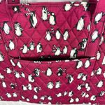Vera Bradley  Quilted Playful Penguins Turnlock Tote Bag Crimson Red Retired Photo 14