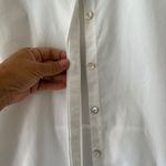 J.Jill Sz L White Shirt Collection A Line Hidden Button Up Tunic Scoop Neck Size L Photo 2