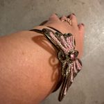 Source Unknown Butterfly Flower Rhinestone Spring Hinge Bracelet costume jewelry Photo 7