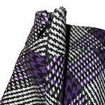 Loft  Women’s Plaid Wool Blend Mini Skirt Size 8 Purple Black & White Lined Photo 4