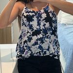 EXPRESS women XS x small Reversible tank top flower print and solid black print Photo 0