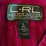 Ralph Lauren  Lauren Active Collection Y2K Tennis V Neck sweater cableknit, sz S Photo 2