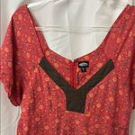 Vans  off the wall Red Floral Dress with Brown Accents Photo 0
