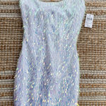Windsor  White Iridescent Sequin Fringe Mini Dress Size Small NWT Party Photo 0