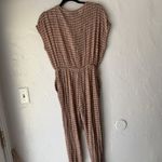 VICI Jumpsuit Womens Small Brown White Short Sleeve Waist Tie Soft Rayon Romper Photo 9