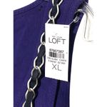 Loft Ann Taylor  Purple Ribbed Cotton Tank Top Chain Lace Accent Bow Women XL NWT Photo 4