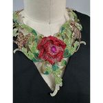 Stunning Runway Crystal Rose Necklace Lizard Butterfly Maybe Natasha Red Photo 0