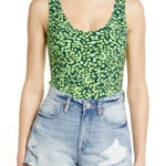 Leith  Green Patterned Bodysuit Photo 0