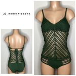 Robin Piccone New. green crochet tankini set. Small. Retails $205 Photo 1