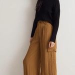 Madewell Sz 12 Olive Green Harlow Wide Leg High Rise Viscose Cargo Pants solid Photo 1