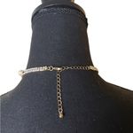 Shiny Pearl and Silver Colored Rhinestone Choker Necklace 14” Flat | Y2K Glam Photo 3