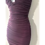 Oh Polly  Ruched V Plunge Sweetheart Strapless Bodycon Midi Dress Purple Size 0 Photo 4