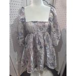 Storia  Floral Puff Sleeve Square Neck Mini Dress Prom Homecoming wedding Photo 2