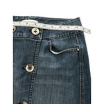 White House | Black Market Mini Jean Button Front Skirt Womens Size 2 Blue Denim Photo 3