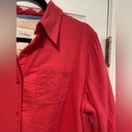 L.L. Bean Size S Soft Pink Cotton Fleece Lined Button Down Shirt Shacket Photo 4