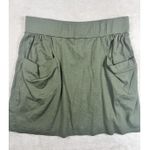 Ibex Womens Wool Skirt Sz Medium Solid Green Pockets Pull On Activewear Winter Photo 0