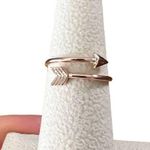 Rose Gold Tone Arrow Thin Dainty Band Wrap Ring Photo 0
