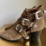 Topshop Marmalade Leopard Print Western Ankle Boots with Buckles Photo 2