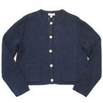 J.Crew NWT  Emilie Sweater Lady Jacket in Navy Blue Cotton Knit Cardigan M Photo 1