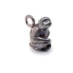 Vintage Women's Monkey 3D Sterling Silver Bracelet Charm Necklace Pendant Photo 2