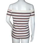Aeropostale Shirt Junior XL White Pink Stripe Seriously Soft Off Shoulder Casual Photo 3