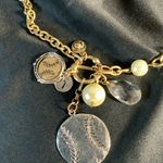 Cluster baseball charms on toggle chain 30” faux pearls and teardrop charms Gold Photo 2