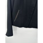 Loft Ann Taylor  Women's Black Zip Up Long Sleeve Blazer Jacket Front Zipper 6 4 Photo 2