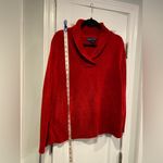 Karen Scott  Size L Red Shawl Neck Soft Chenille Knit Pullover Swsater Photo 5