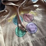 American Eagle Outfitters Tan Hoodie with Colorful Smiley Faces Photo 1
