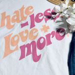 Love Tribe  Hate Less & Love More Retro Bohemian Oversized T Shirt Photo 6