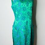 Vintage 60’s Iridescent Green Brocade Party Dress Size 8 Photo 1