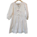 Lake Pajama Poplin Triple Tie Dress XXS NWOT White Photo 1