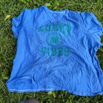 Old Navy  Women's Blue and Green T-shirt Photo 0