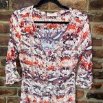 Black Swan Multicolored Print 3/4 Sleeve Mini Tassel Tie Dress Womens Size Large Photo 1