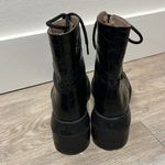 Stuart Weitzman Nisha Black Croc-Embossed Leather Ankle Boots, Size 7 (EU 37.5) Photo 9