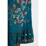 Anthropologie Luzia Cropped Cami Embroidered Beaded Teal Floral Boho Size Xs Photo 3