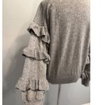 J.Crew NEW women's medium charcoal ruffled sleeves sweater Retails $75 Photo 4